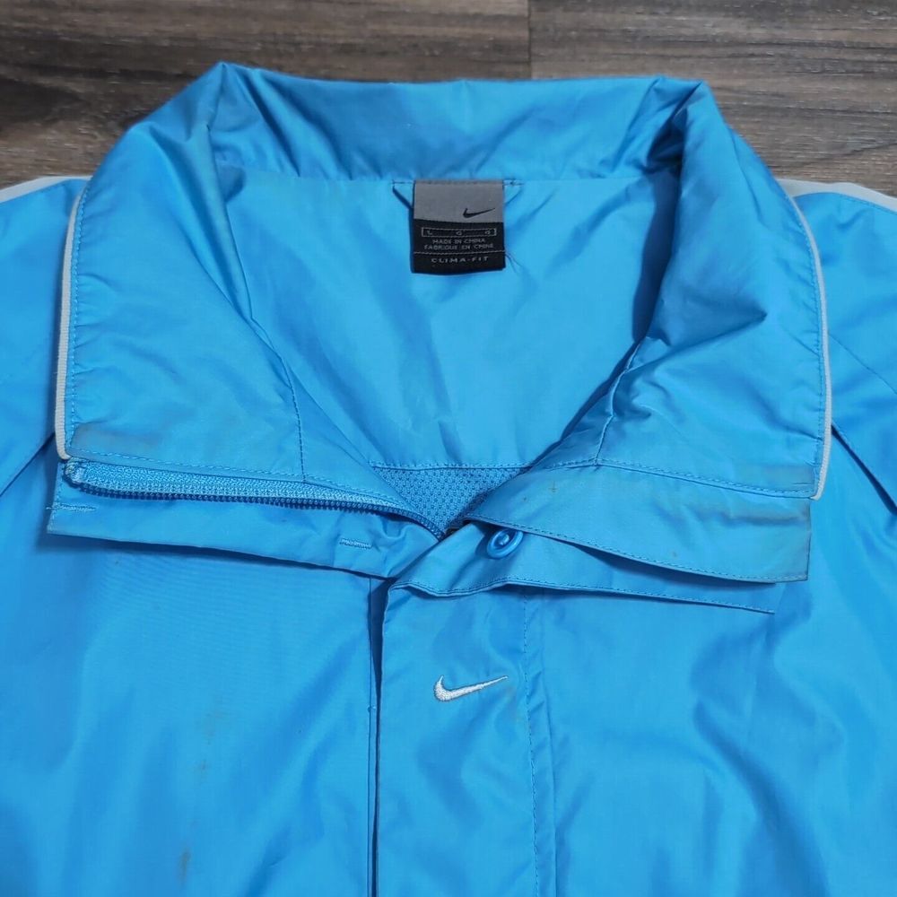 Nike Golf Clima Fit Women's Large Blue Full Zip Snap Jacket Lined Back Vent 19T